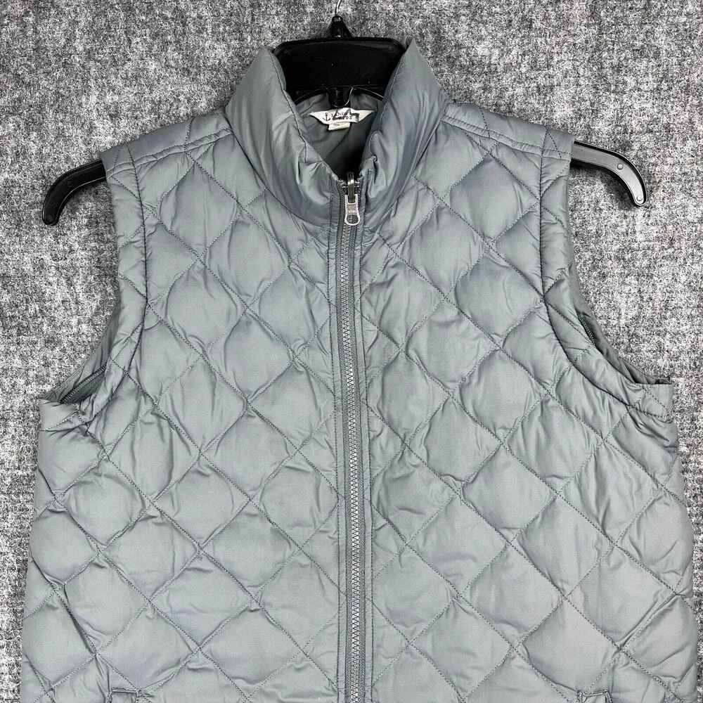 Lands End Kids Quilted Puffer Vest Full Zip Sleeveless Layering L 14-16‎ Girls